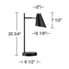 360 Lighting Duke 20 3/4" High Small Mid Century Modern Desk Lamps Set of 2 USB Port Black Nickel Finish Metal Home Office Living Room Charging - 4 of 4