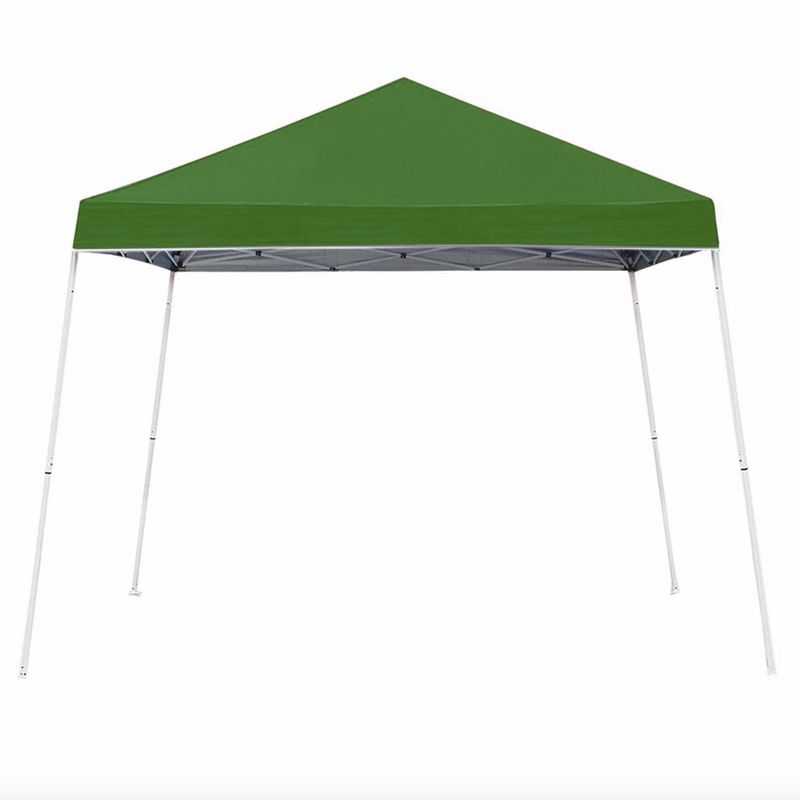 Z-Shade 10 x 10 Foot Angled Leg Instant Shade Outdoor Canopy Tent Portable Gazebo Shelter for Camping or Backyard Grilling, Green, 1 of 4