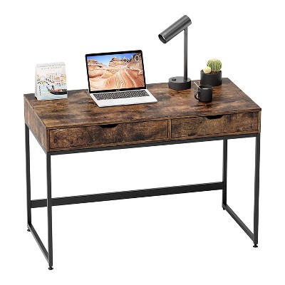 Bestier Computer Office Desk With Steel Frame, Reversible Book