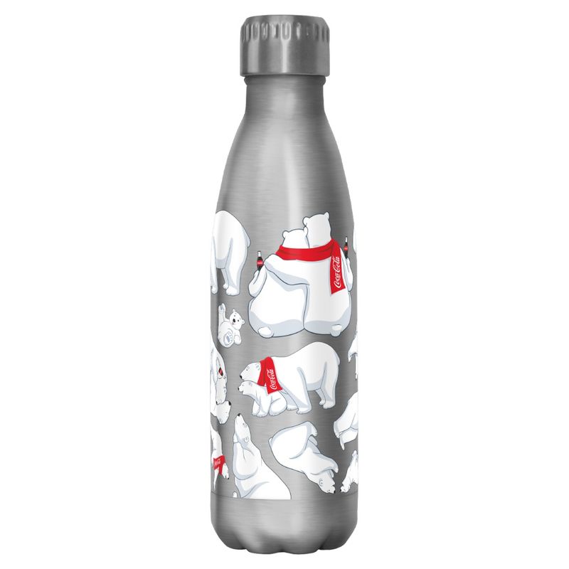 Coca Cola Christmas Polar Bears Stainless Steel Water Bottle, 1 of 3