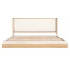 Queen/King Size Upholstered Platform Bed Frame with Headboard, Beige&Natural - ModernLuxe - 2 of 4