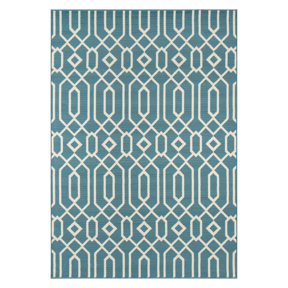 Momeni Baja Indoor/Outdoor Links Blue 1'8in X 3'7in Accent Rug