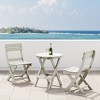 WestinTrends Malibu 3-Piece Outdoor HDPE Folding Patio Bistro Table and Chairs - 2 of 4