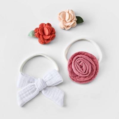 Image of Baby Girls' 4pc Headwrap and Clip Set - Cloud Island™