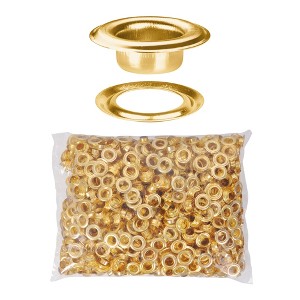 Yescom 1000 sets of Grommet Kit 3/8 inch Size #2 Eyelets and Washers Brass for Hand Press Apparel Leather Printing Tarp - 1 of 4