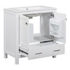 NicBex 30" Bathroom Vanity with Sink, Bathroom Cabinet Storage with 1 Functional Drawers and 1 Spacious Cabinet for Bathroom, White - 4 of 4