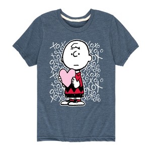 Boys' - Peanuts - Charlie Brown Xoxo Short Sleeve Graphic T-Shirt - 1 of 4
