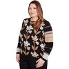 Alfred Dunner Women's Vertical Flower Zig Zag Sweater - 3 of 4