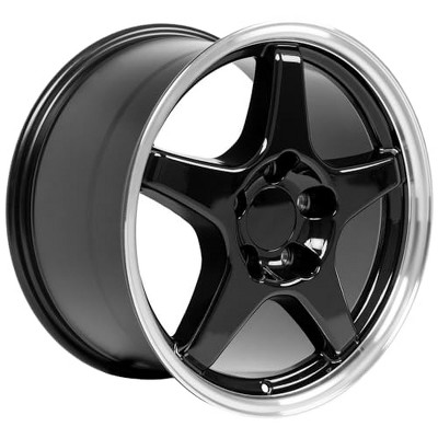 OE Wheels LLC CV01-17110-5475-50BM Black Wheel with Machined Lip Painted (17 x 11. inches /5 x 120 mm, 50 mm Offset)
