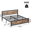Full Size Bed Frame Platform with Headboard, Industrial 14 inch Full Bedframe No Box Spring Needed,Retro Brown - 2 of 4
