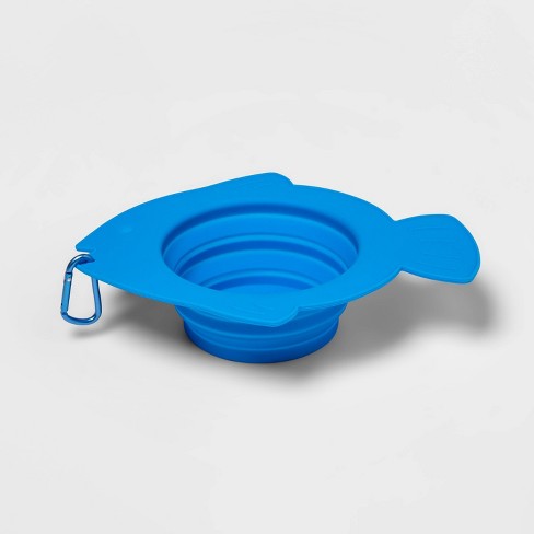 Collapsible Dog Bowl with Carabiner - Blue Fish - Sun Squad™