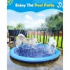 Jasonwell Splash Pad for Dogs & Kids, Anti-Slip Pool for Large Dogs, Durable 51" Outdoor Water Play Mat, Summer Sprinkler Toy, Blue - 4 of 4