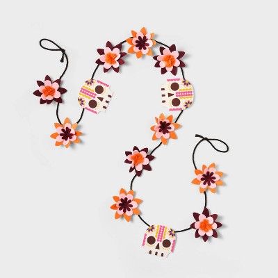 Día de Muertos 72" Felt Floral Garland