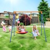 VEVOR Swing Sets for Backyard, 440lbs Load Capacity Swing Set, with 1 Saucer Swing Seat, 1 Belt Swing Seat, Heavy Duty A-Frame Metal Swing Stand - 2 of 4