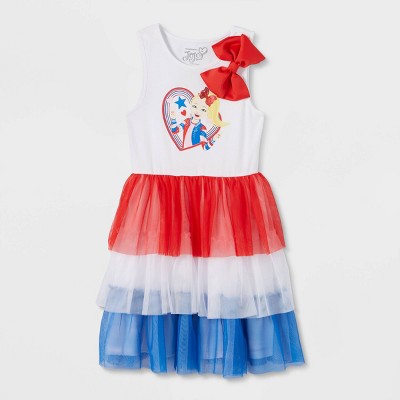 Girls' JoJo Siwa Americana Tutu Dress - Red/White/Blue