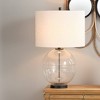 Benson Glass Table Lamp Black - Splendor Home: Contemporary Metal, Linen Shade, UL Listed, 31" Height - image 2 of 4