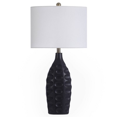 Gemma Banbury Slate Ceramic Table Lamp with Fabric Shade Black/White - StyleCraft