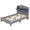 House Platform Bed, Full/Twin Size Bed Frame, Wood Platform Bed With Storage Headboard For Kids - 4 of 4