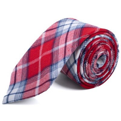 Men's Checkered 2.75 Inch Wide And 57 Inch Long 100% Cotton Neckties