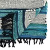 Saro Lifestyle Boho Chic Stripe Chindi Table Runner with Fringe, 16"x72", Blue - 2 of 3