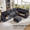 Dyonery 7-Seat Modular Sectional Sleeper Sofa with Pull-Out Bed, Reclining Backrest, USB Ports, Table, LED Lights & Storage Seats - 3 of 4