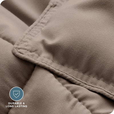 Oversized Queen Taupe Microfiber Down Alternative Comforter Set