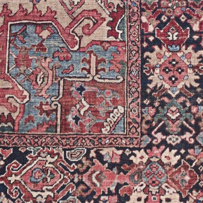 ivory, beige, green, pale blue, red, navy, teal