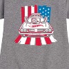 Girls' - Hot Wheels - USA Stripes Graphic Short Sleeve Fleece Dress - 2 of 4