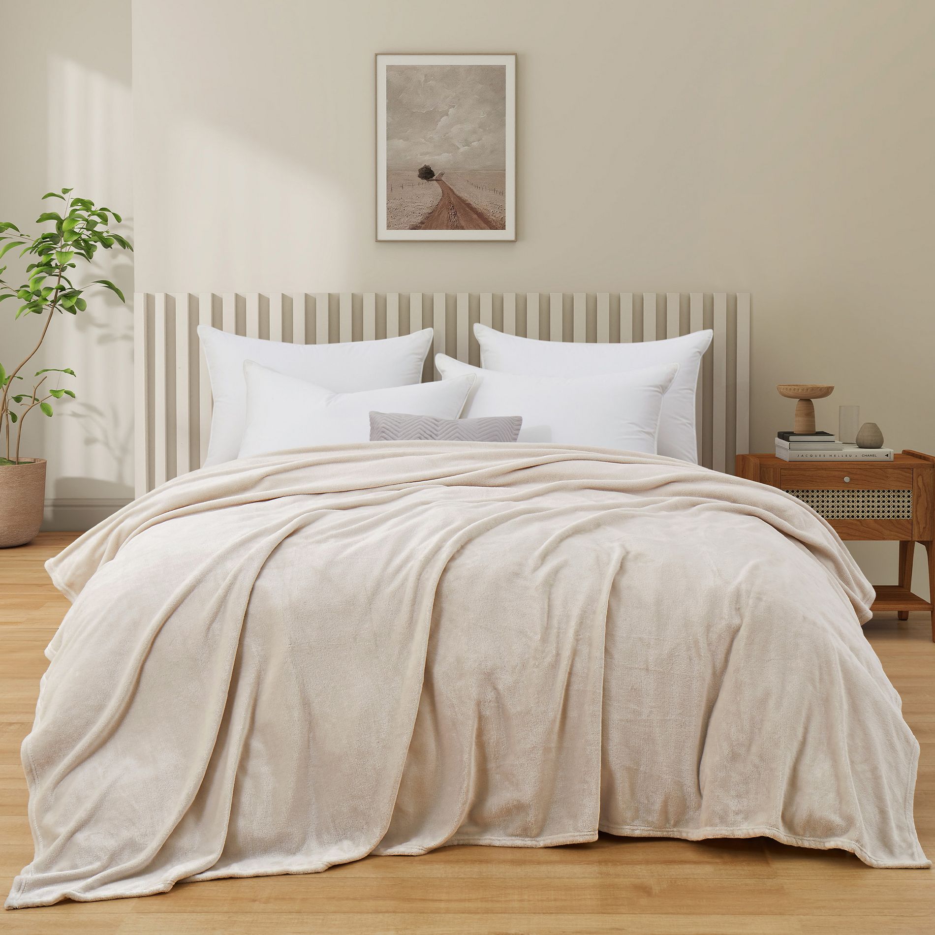 Peace Nest Plush Warm Fuzzy Flannel Blanket, Rversible Soft Throw Blanket