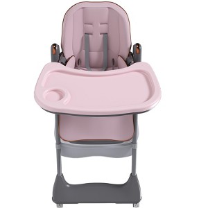 Yinvani Pink Adjustable Baby High Chair with Safety Belt - 1 of 4