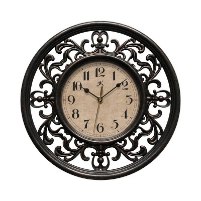 12" Sofia Wall Clock Brown - Infinity Instruments