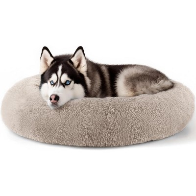 Dog & Cat Bed for Indoor Cats, 20in Calming Donut Bed for Puppy and Kitten, Washable Round Fluffy Pet Bed for Small Medium Dogs and Cats