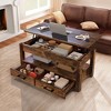 Hausource 41.7" Lift Top Coffee Table with Hidden Storage, 2 Drawers & Open Shelf - 2 of 4