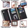 Generic RFID Blocking Mens Tri-fold Long Style Cowhide Leather Steel Chain Wallet,Black - 4 of 4
