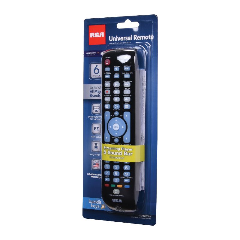 RCA 6-Device Green Backlit Universal Remote, 3 of 8