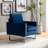 Idmon Modern Tufted Wooden velvet Club Chair with Metal Legs for Bedroom and Living Room| ART OF LIVING DESIGNS - 3 of 4