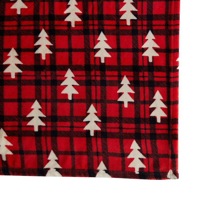 Kate Aurora Ultra Soft & Plush Red And Black Christmas Plaid Tree Check Accent Throw Blanket - 50 in. W x 60 in. L, 3 of 5