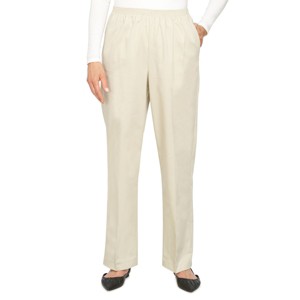 Alfred Dunner, Women's Soft Twill Casual Pull-On Short Length Pant, Stone, 12 - 1 of 4
