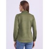 Allegra K Women's Faux Suede Stretch Casual Button Down Long Sleeve Shirt - 3 of 4