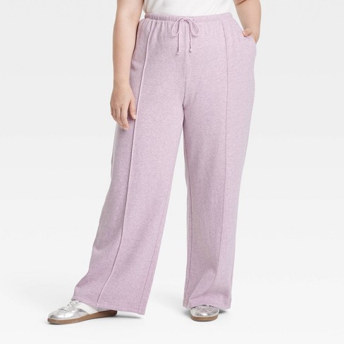 Women s High rise Wide Leg Sweatpants Universal Thread Mauve 2x Target