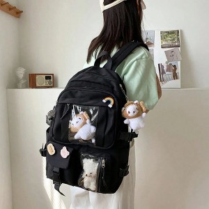 HTUTWOO High School Student Backpack Bags Backpack With Pin And Pendant,Cute Backpack,Outdoor Sports Leisure Bag, Back to School Backpack - 1 of 4