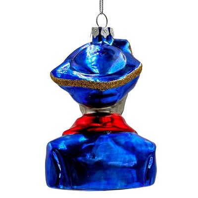 Fierce Pirate Skeleton Glass Ornament, Gothic Skull Captain Decor