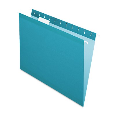 Pendaflex Reinforced Hanging Folders 1/5 Tab Letter Teal 25/Box 415215TEA