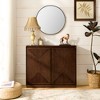 GDFStudio Arabella Mid-Century Modern 39" Solid Wood V-shape Storage Cabinet with 2 Doors - 2 of 4