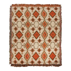 Native Design 50x60 inch Woven Tapestry Throw – Cotton Rayon Blend by Manual Woodworkers and Weavers - 1 of 3