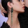 SOHI Women's Green  Stone Drop Earrings - 3 of 3