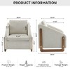 CAVINAS Chenille Upholstered Accent Chair with Cushioned Seat,Modern Arm Chairs with Backrest for Bedroom,Reading Room - 3 of 4