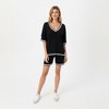 Anna-Kaci Lounge Women's Knit Lounge Set with V-Neck Top and Drawstring Shorts Featuring Contrast Trim - 3 of 4