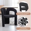 MOONMISS 2 PCS Contemporary Designed Teddy Fabric Upholstered Accent Chairs Kitchen Armchair for Living Room - 4 of 4
