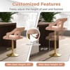 Tangkula 4 PCS Adjustable Swivel Bar Stool w/ Footrest 2-Layer Electroplated Metal Base - 4 of 4